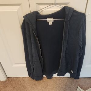 Navy Zip-Up Hoodie with Hood